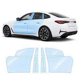Антигравійна захисна бронеплівка за лекалами для BMW i4 G26 2021- зони дверей і стійки вікон