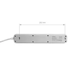 Мережевий подовжувач VIDEX ONCORD з/з 4п 3м (3x1.5мм) 3.4А USB(QC3.0) +USB-C(PD20W) з кнопкою White VIDEX (27695-000) - мініатюра 7