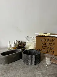 Подарунковий набір для створеня 2х свічок сірий - мініатюра 2