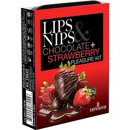 Подарунковий набір Sensuva Lips & Nips (chocolate strawberry)