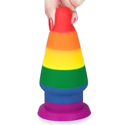 Анальна пробка LoveToy Prider 6 16 см (райдужний) - мініатюра 5