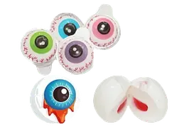 Жувальні цукерки Halloween 3D Eyeballs Gummy Candy with Jam - мініатюра 2