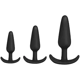 Анальна пробка Doc Johnson Mood Naughty Trainer Set 3 шт (чорний)