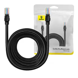 Кабель патч-корд RJ45 Baseus High Speed ​​CAT5 Gigabit Ethernet Cable (Round Cable) 10m B00133206111-07 Black - мініатюра 5