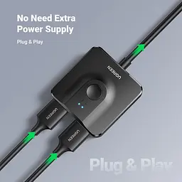 Спліттер UGREEN 2в1 HDMI Switcher 4K@60Hz CM311 з кабелем HDMI 1 м (70607) - мініатюра 5