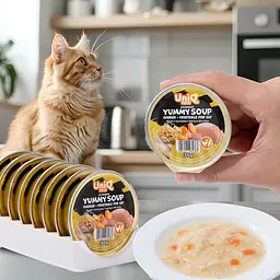 Смачний суп для кішок UNIQ PETS CAT WET FOOD ROYAL CHICKEN з куркою та овочами, 30 г - мініатюра 6