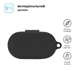 Силіконовий чохол для навушників JBL Soundgear Sense, Hang Case, чорний, ультратонкий захисний кейс товщиною 2 мм, захист від подряпин, пилу та ударів, компактний, з карабіном для кріплення, ArmorStandart (ARM80442) - мініатюра 2
