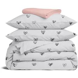 Комплект постільної білизни Cosas Calm love CS4 Сімейний срібло (CalmLove_El180x30-40Rose_160x2)