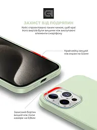 Силиконовый чехол для Apple iPhone 15 Pro Max, ICON2 Case, зеленый, противоударный, панель, защита всего корпуса, матовая поверхность Soft Touch, выступает над дисплеем, совместим с защитными стеклами и пленками, с микрофиброй, ArmorStandart (ARM77002) - мініатюра 5