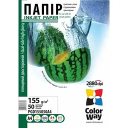 Фотопапір ColorWay глянсовий двосторонній 155г/м2 A4 50 арк. (PGD155050A4)