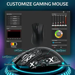 Бездротова мишка ATTACK SHARK R1 Black (PAW3311, 18000 DPI, 65 годин на одному заряді) - мініатюра 4