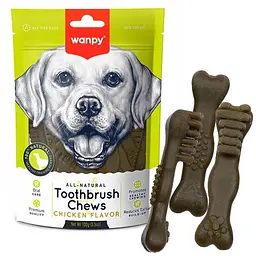 Wanpy Toothbrush Chews Chicken ванпи зубна щітка жувальне ласощі зі смаком курки для собак 0.1кг