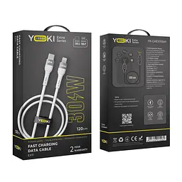 Кабель для заряджання та обміну даними Yoki YK-EX11 EXTRA Series Type-C to Lightning 30W 3A/10V 1.2 m White - мініатюра 2