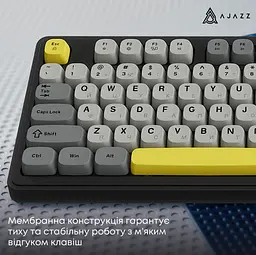 Клавіатура ігрова бездротова Ajazz AF-BGY-98 Plus Black-Gray-Yellow 2.4G/Bluetooth/USB - мініатюра 12