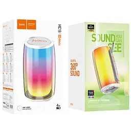 Bluetooth Колонка Hoco HC18 Jumper colorful luminous White - мініатюра 4