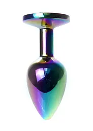 Анальна пробка з кристалом B - Series HeavyFun Plug-Jewellery Multicolour, 7 см (райдужний) - мініатюра 5