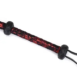 Батіг Liebe Seele Victorian Garden Lace і Vegan Leather Bull Whip 90 см чорний з червоним - мініатюра 5