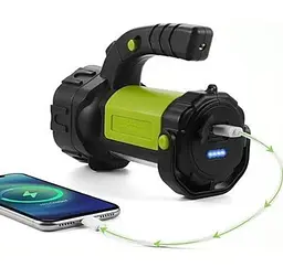 Ручний акумуляторний ліхтар T80-5W+COB 2×18650 зарядка microUSB багатофункціональний прожектор - мініатюра 2