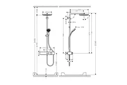 Душова система з термостатом Hansgrohe Pulsify S Showerpipe 260 1jet EcoSmart matt black 24221670 - мініатюра 3