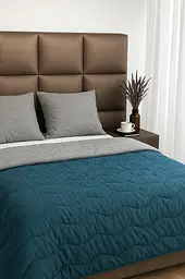 Ковдра ArCloud — Double Face Grey Indian Teal 170*205 двоспальна (350 г/м2)