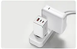 Зарядний пристрій 65 W 3 порти Baseus Gan 5 Pro CCGP120202 блок живлення білий - мініатюра 3