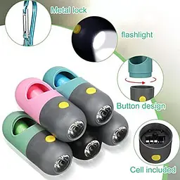 Диспенсер для пакетів із ліхтариком Dog Poop Bag Holder with Flash Light синій 1 рулон у комплекті - мініатюра 2
