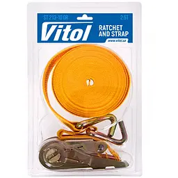 Стяжний ремінь Vitol в пластику 3 т 47 мм х 10 м (ST 213-10 OR) - мініатюра 2