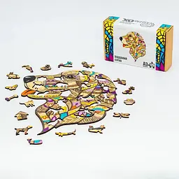 Фігурний дерев'яний пазл "Відданий Сірко" PuzzleOK PuzA3-03519, 125 деталей - мініатюра 2
