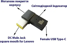 Перехідник STLab PD 100W USB-C F to DC Male Jack square mouth Lenovo Thinkpad ST-Lab (PD100W-Lenovo) - мініатюра 2