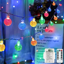Гірлянда Ligarko з батарейним живленням, 7M/23ft 60LED криті зовнішні гірлянди, 8 режимів з дистанційним керуванням таймером