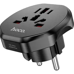 Перехідник 220В HOCO AC6 Black (6931474791511)