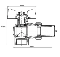 Кран з американкою 1/2" "антіпротечка"Koer KR.228.W-Gi кутовий білий KR0195 - мініатюра 2