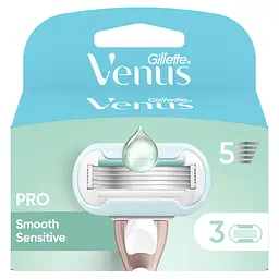 Змінні картриджі для гоління (леза) жіночі Venus Pro Smooth Sensitive 3 шт. - мініатюра 2