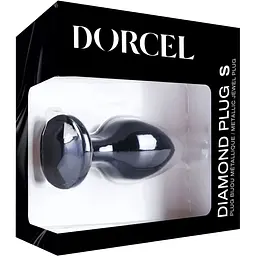Металева анальна пробка з кристалом Dorcel Diamond Plug Black S - мініатюра 7