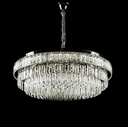 Велика хромована кришталева світлодіодна люстра Splendid Ray L2211/800/12+LED (CR), 80 см на 12 ламп з дистанційним керуванням - мініатюра 2