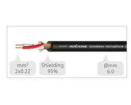 Микрофонный аудио кабель Jack 6.3 mono — XLR Male Roxtone SMX-J250-L3 3м - мініатюра 3