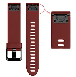 Силіконовий ремінець Primo для годинника Garmin Fenix 5S/5S Plus/6S Red - мініатюра 4