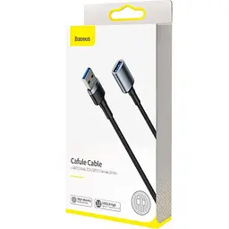 Кабель Baseus Cafule Cable USB 3.0 Male to USB 3.0 Female 2A 1m CADKLF-B0G Dark Grey - мініатюра 3