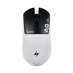 Ігрова бездротова мишка ATK Dragonfly A9 Air / Два режими підключення / Сенсор PAW3950 Ultra / 42 000 DPI / White