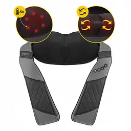 Накидка-масажер 4FIZJO Shiatsu Luxury+ для шиї та спини, акумуляторна 4FJ0563 Grey (P-5907739319104) - мініатюра 9