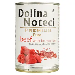 Вологий корм Dolina Noteci Premium Pure для собак схильних до алергії, з яловичиною та коричневим рисом, 400 гр - мініатюра 2