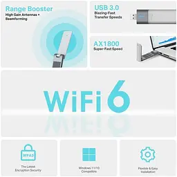 Адаптер WiFi TP-Link Archer TX20UH AX1800, USB - мініатюра 5