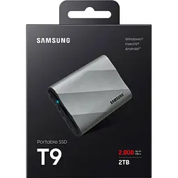Зовнішній SSD накопичувач Samsung T9 2TB Grey (MU-PK2T0G) [124702] - мініатюра 6