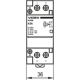 Контактор Videx 2п 63А 2НВ VF-RS-MC2O-63 RESIST - мініатюра 5