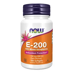 Вітамін E зі змішаними токоферолами, E-200 Mixed Tocopherols - 100 sgels