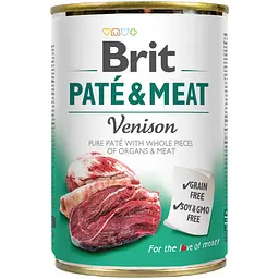 Вологий корм для собак Brit Pate & Meat Venison з олениною 400 г