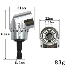 Кутовий адаптер магнітний Semi Magnetic Angle Adapter 105° насадка 1/4 сталевий для шуруповерта/дриля - мініатюра 4