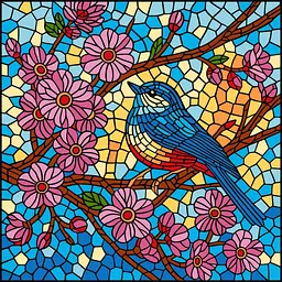 Картина за номерами "Вітраж. Синиця" ©art_selena_ua Ідейка KHO5164, 30х30 см