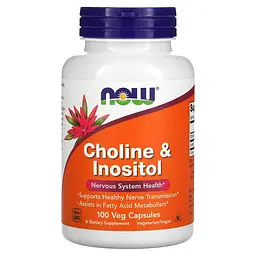 NOW Холін і Інозитол, Choline & Inositol - 100 капсул