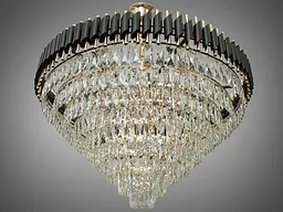 Сучасна кришталева люстра для великої зали Diasha 201202/1000BK+S-gold - мініатюра 2